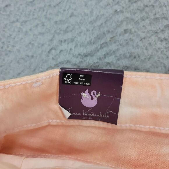 Gloria Vanderbilt Shorts Womens 16 Orange Coral Essence Feathered TieDye Bermuda - Picture 10 of 16